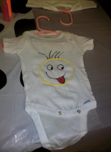 One of the onsies all decorated