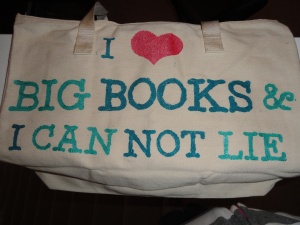 A "I Love Big Books & I Can Not Lie" tote