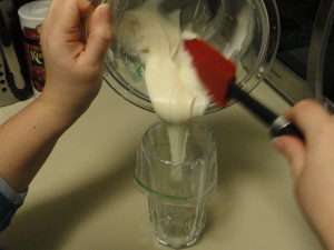 Pouring the Icing into the Ziploc bag